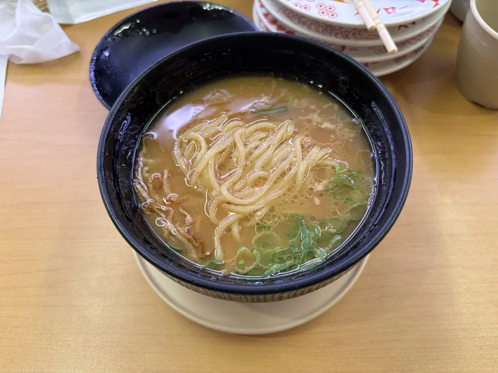 Ramen ordered from the Sushiro touchscreen as a side dish